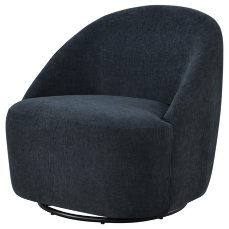 Leon Black Chenille Upholstered Swivel Accent Chair from Coaster - Luna Furniture