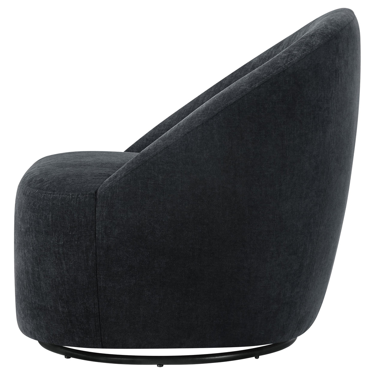 Leon Black Chenille Upholstered Swivel Accent Chair from Coaster - Luna Furniture