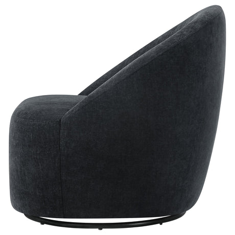 Leon Black Chenille Upholstered Swivel Accent Chair from Coaster - Luna Furniture