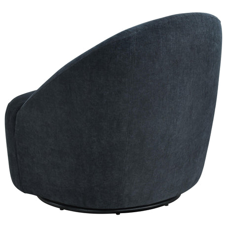 Leon Black Chenille Upholstered Swivel Accent Chair from Coaster - Luna Furniture