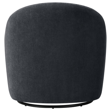 Leon Black Chenille Upholstered Swivel Accent Chair from Coaster - Luna Furniture