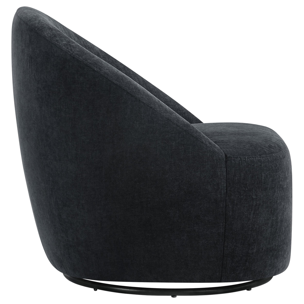 Leon Black Chenille Upholstered Swivel Accent Chair from Coaster - Luna Furniture