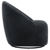 Leon Black Chenille Upholstered Swivel Accent Chair from Coaster - Luna Furniture