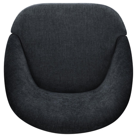 Leon Black Chenille Upholstered Swivel Accent Chair from Coaster - Luna Furniture