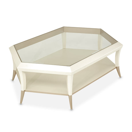 La Rachelle Medium Champagne Hexagon Cocktail Table from Michael Amini - Luna Furniture