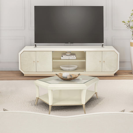 La Rachelle Medium Champagne Hexagon Cocktail Table from Michael Amini - Luna Furniture