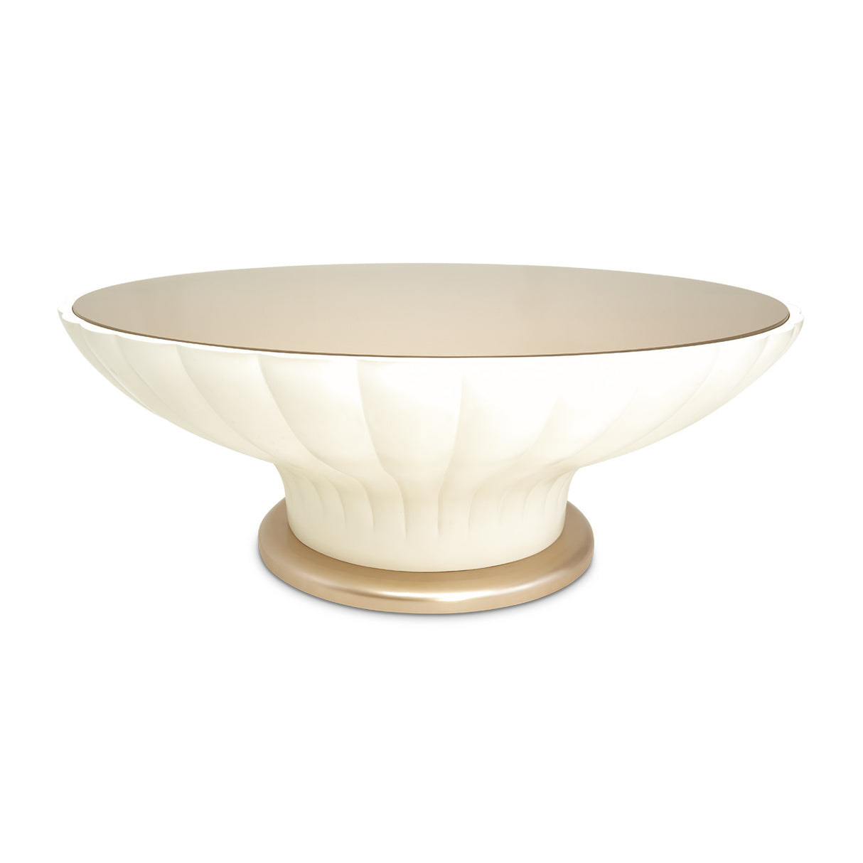 La Rachelle Medium Champagne Round Scalloped Cocktail Table from Michael Amini - Luna Furniture