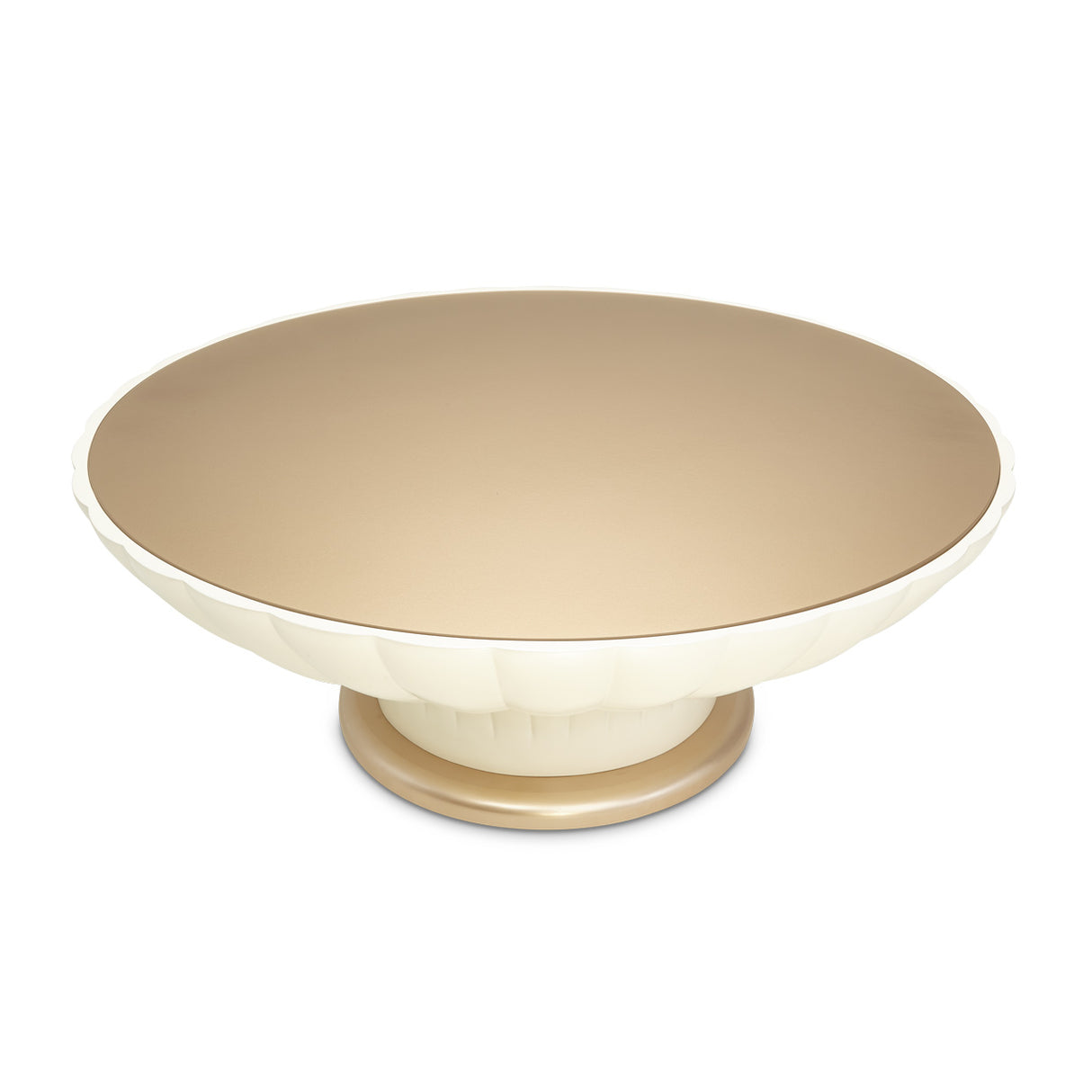 La Rachelle Medium Champagne Round Scalloped Cocktail Table from Michael Amini - Luna Furniture