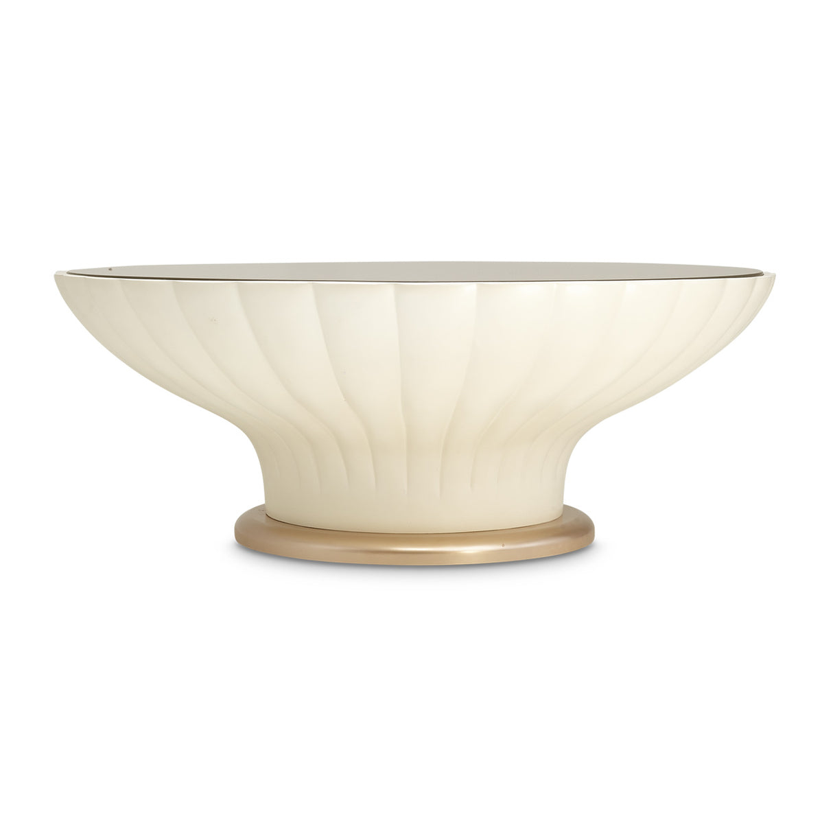La Rachelle Medium Champagne Round Scalloped Cocktail Table from Michael Amini - Luna Furniture