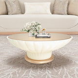 La Rachelle Medium Champagne Round Scalloped Cocktail Table from Michael Amini - Luna Furniture