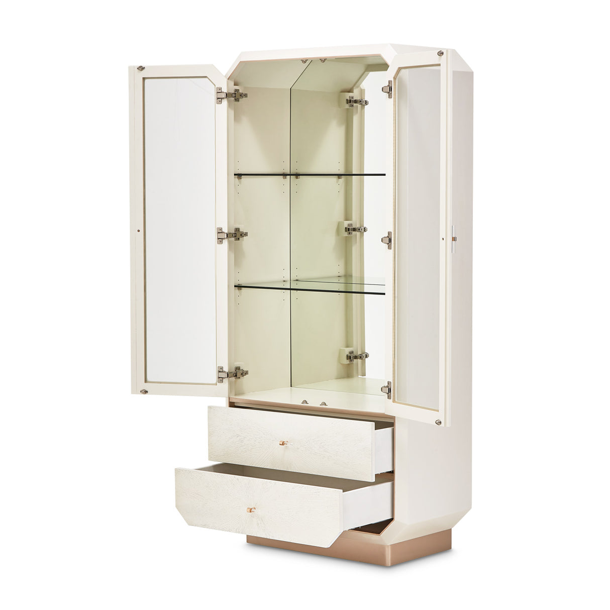 La Rachelle Medium Champagne Display Cabinet With Led Lighting from Michael Amini - Luna Furniture