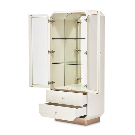 La Rachelle Medium Champagne Display Cabinet With Led Lighting from Michael Amini - Luna Furniture