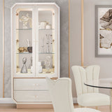 La Rachelle Medium Champagne Display Cabinet With Led Lighting from Michael Amini - Luna Furniture