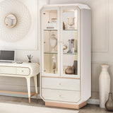 La Rachelle Medium Champagne Display Cabinet With Led Lighting from Michael Amini - Luna Furniture