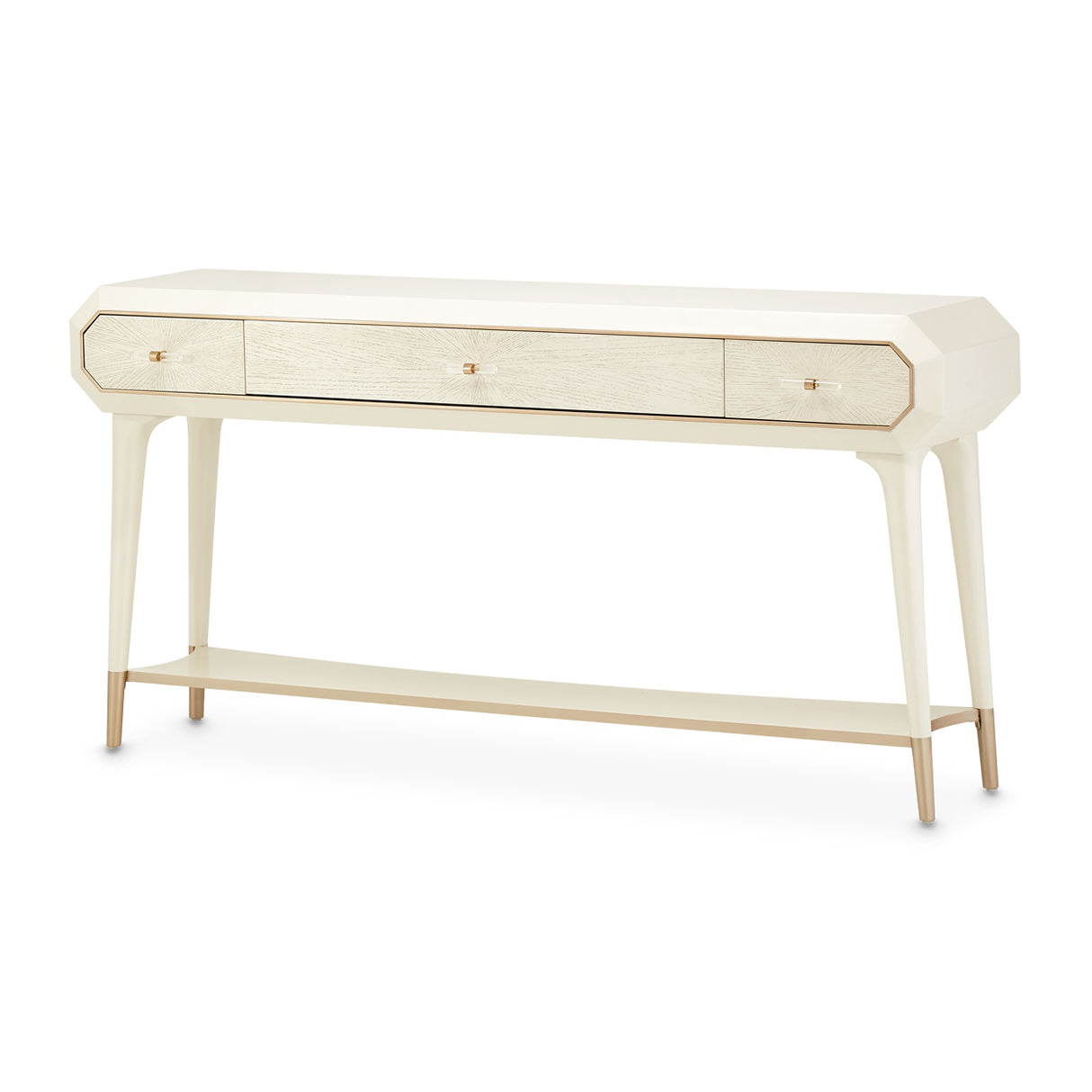 La Rachelle Medium Champagne Console Table from Michael Amini - Luna Furniture