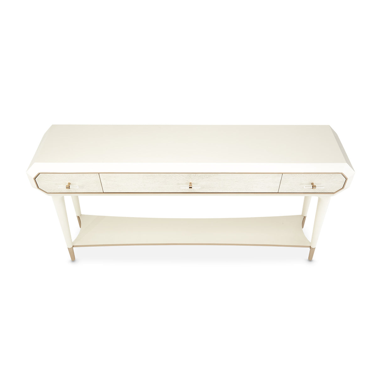 La Rachelle Medium Champagne Console Table from Michael Amini - Luna Furniture