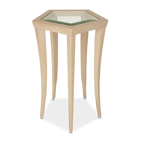 La Rachelle Medium Champagne Chairside Table from Michael Amini - Luna Furniture