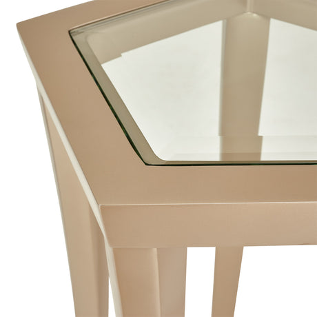La Rachelle Medium Champagne Chairside Table from Michael Amini - Luna Furniture