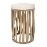 La Rachelle Medium Champagne Round Chairside Table from Michael Amini - Luna Furniture