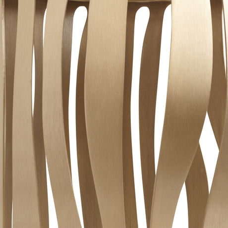 La Rachelle Medium Champagne Round Chairside Table from Michael Amini - Luna Furniture