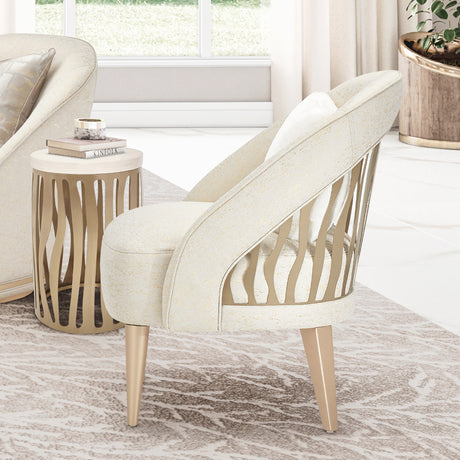 La Rachelle Medium Champagne Flame Accent Chair from Michael Amini - Luna Furniture