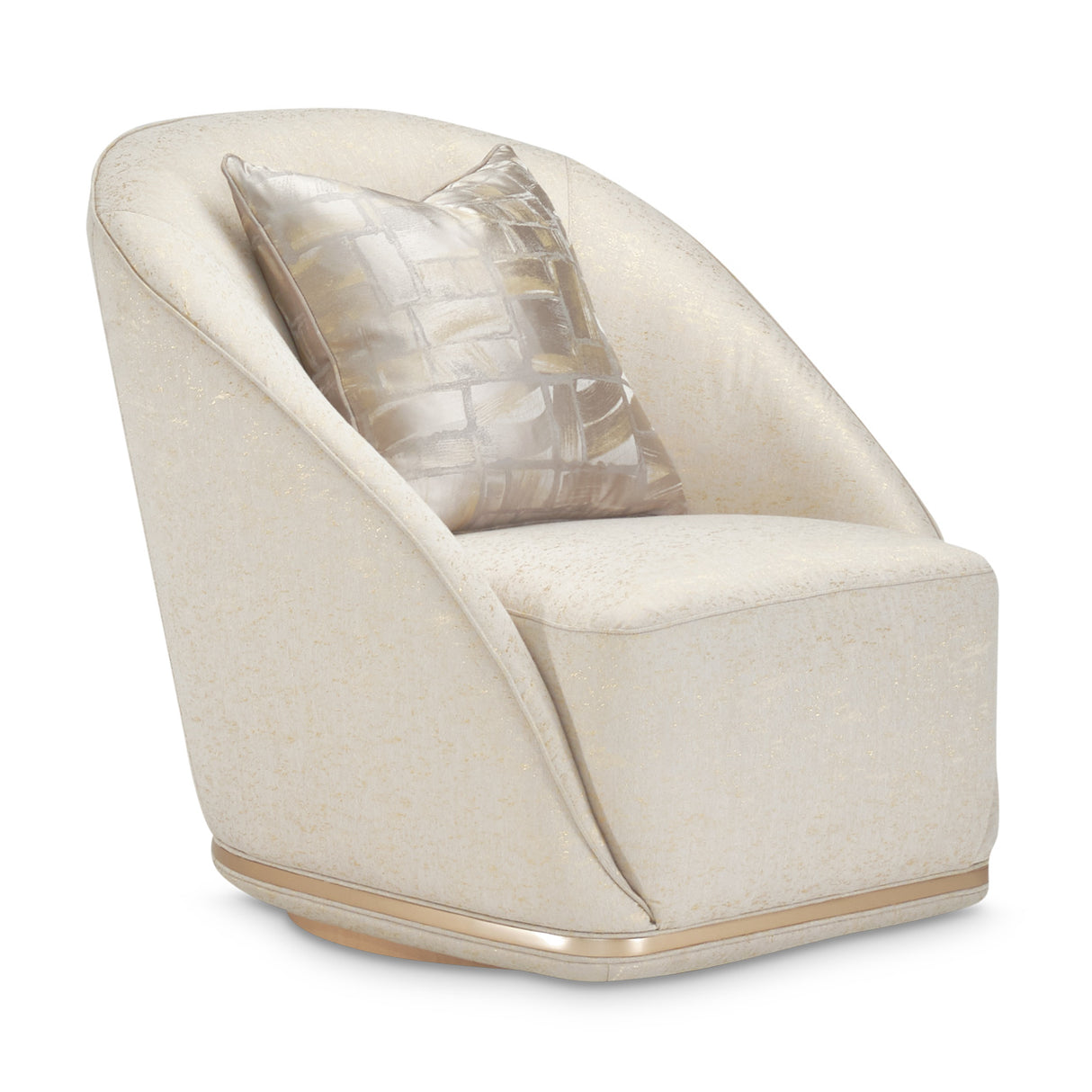 La Rachelle Medium Champagne Swivel Chair from Michael Amini - Luna Furniture