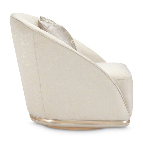 La Rachelle Medium Champagne Swivel Chair from Michael Amini - Luna Furniture