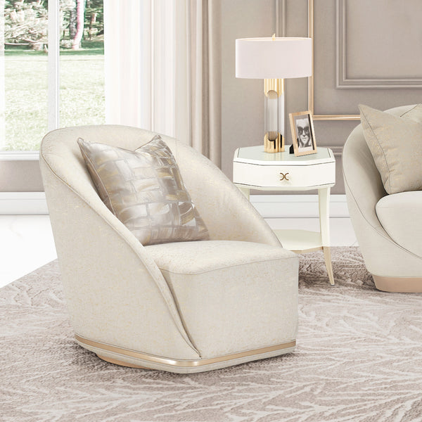 La Rachelle Medium Champagne Swivel Chair