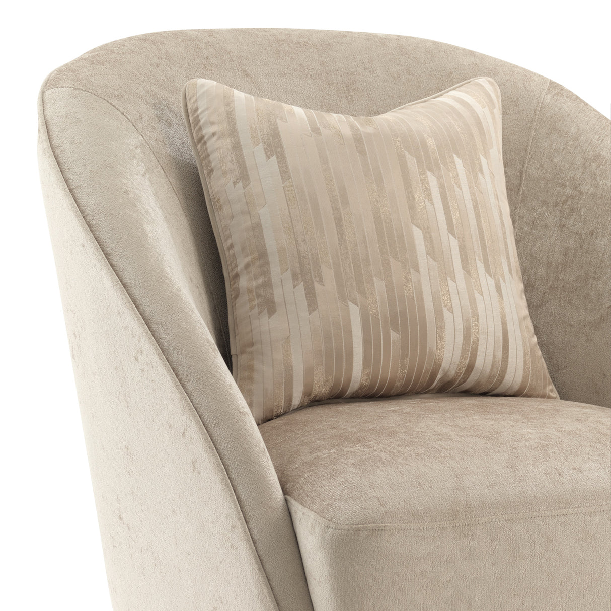 La Rachelle Medium Champagne Swivel Chair from Michael Amini - Luna Furniture