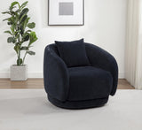 Arnaud Navy Chenille Upholstered Swivel Accent Chair from Coaster - Luna Furniture