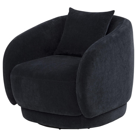 Arnaud Navy Chenille Upholstered Swivel Accent Chair from Coaster - Luna Furniture