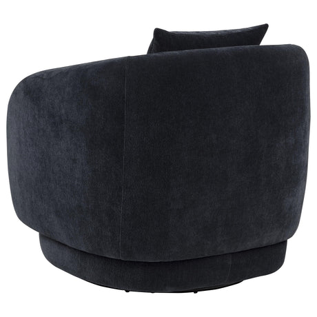 Arnaud Navy Chenille Upholstered Swivel Accent Chair from Coaster - Luna Furniture
