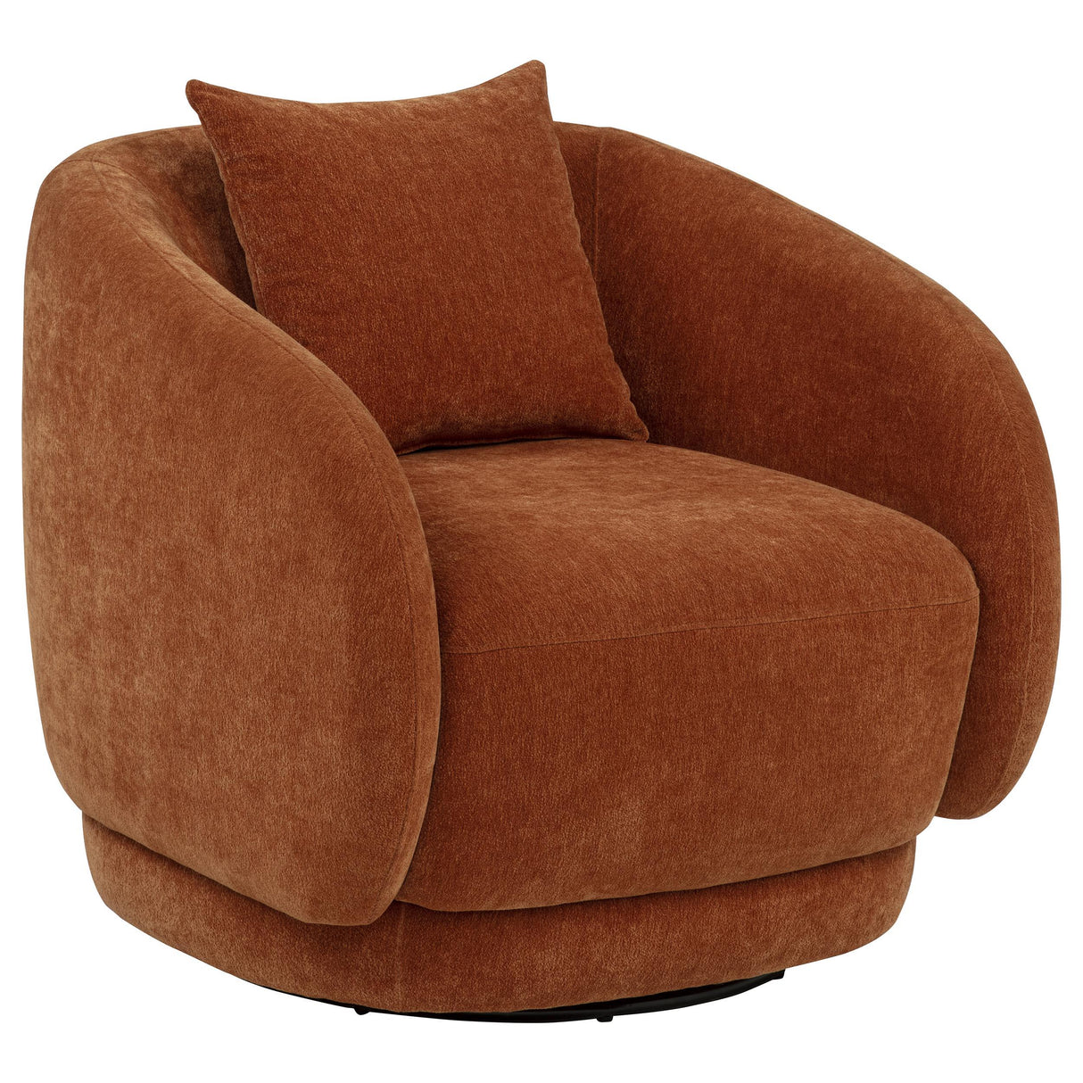 Arnaud Burnt Orange Chenille Upholstered Swivel Accent Chair from Coaster - Luna Furniture