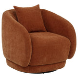 Arnaud Burnt Orange Chenille Upholstered Swivel Accent Chair from Coaster - Luna Furniture