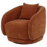 Arnaud Burnt Orange Chenille Upholstered Swivel Accent Chair from Coaster - Luna Furniture