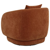 Arnaud Burnt Orange Chenille Upholstered Swivel Accent Chair from Coaster - Luna Furniture