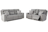 Biscoe Pewter Power Reclining Living Room Set from Ashley - Luna Furniture