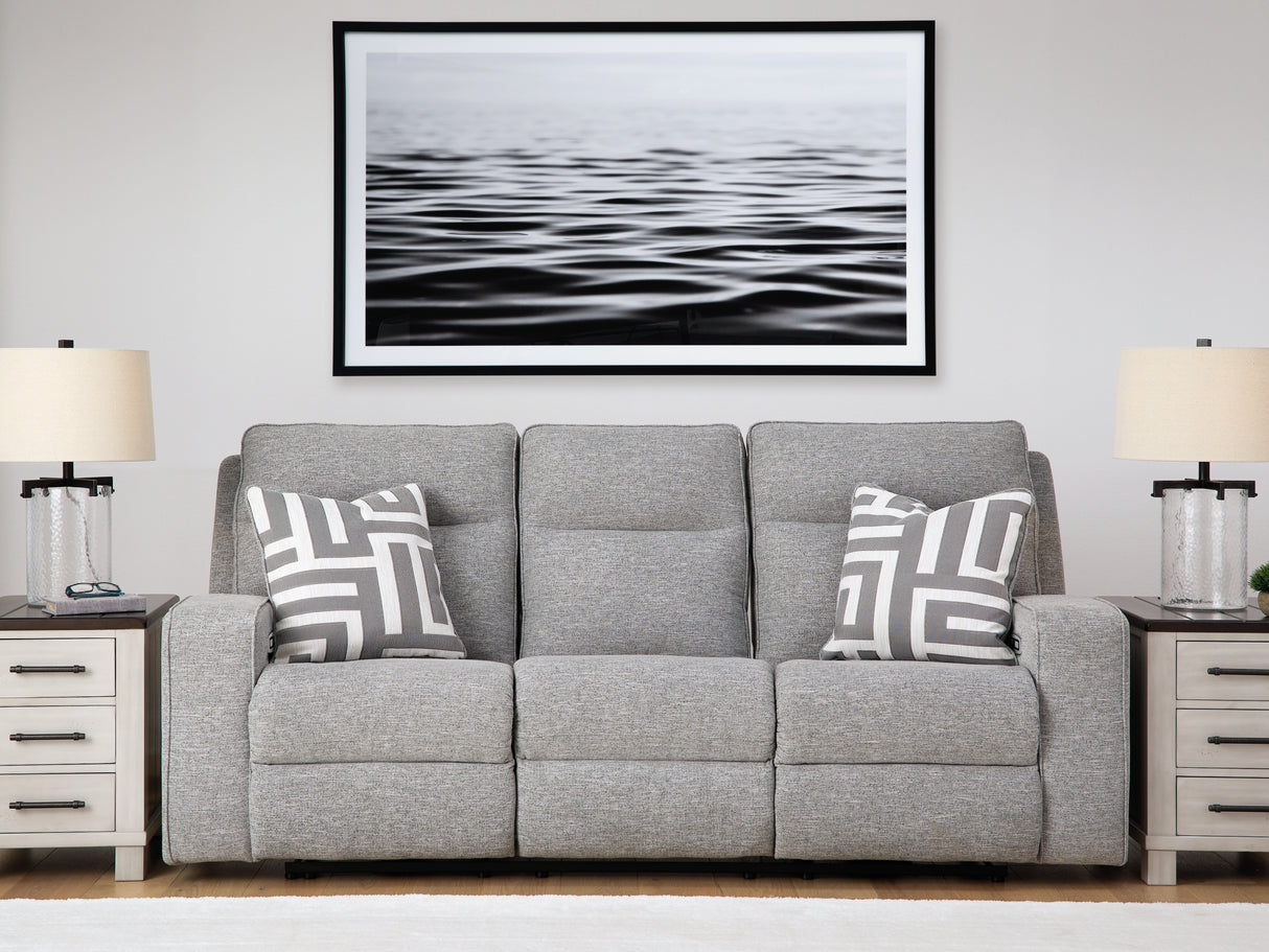 Biscoe Pewter Power Reclining Sofa from Ashley - Luna Furniture