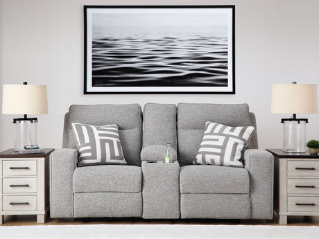 Biscoe Pewter Power Reclining Loveseat from Ashley Furniture - Luna Furniture