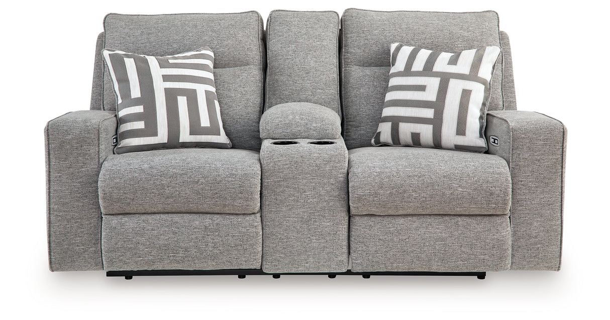 Biscoe Pewter Power Reclining Loveseat from Ashley - Luna Furniture