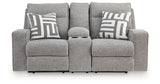 Biscoe Pewter Power Reclining Loveseat from Ashley - Luna Furniture