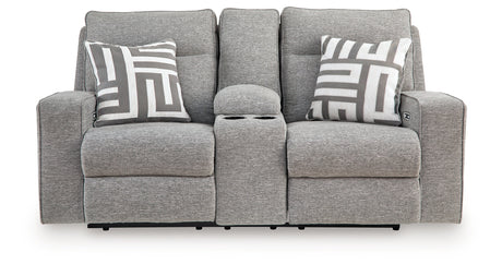 Biscoe Pewter Power Reclining Loveseat from Ashley Furniture - Luna Furniture