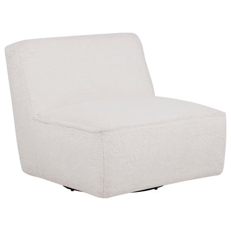 Badoer Ecru Faux Fur Swivel Accent Chair from Coaster - Luna Furniture