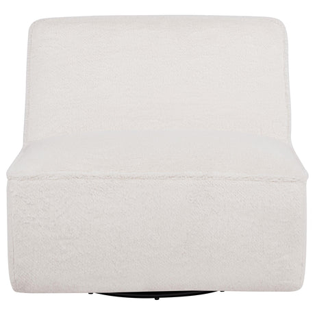 Badoer Ecru Faux Fur Swivel Accent Chair from Coaster - Luna Furniture