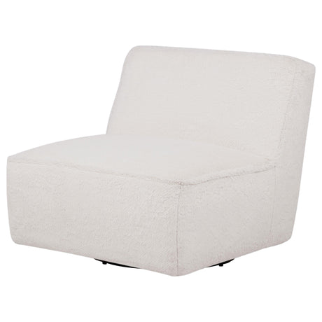 Badoer Ecru Faux Fur Swivel Accent Chair from Coaster - Luna Furniture