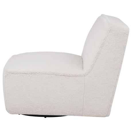 Badoer Ecru Faux Fur Swivel Accent Chair from Coaster - Luna Furniture