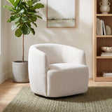 Hudson Ivory Fabric Swivel Accent Chair from Coaster - Luna Furniture