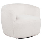 Hudson Ecru Faux Fur Swivel Accent Chair from Coaster - Luna Furniture