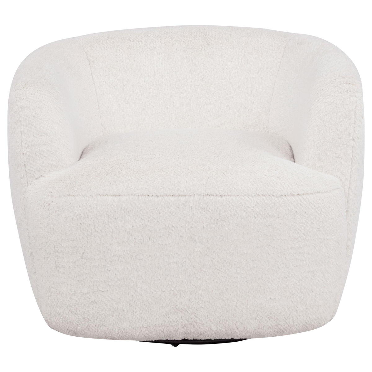 Hudson Ecru Faux Fur Swivel Accent Chair from Coaster - Luna Furniture