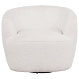 Hudson Ecru Faux Fur Swivel Accent Chair from Coaster - Luna Furniture